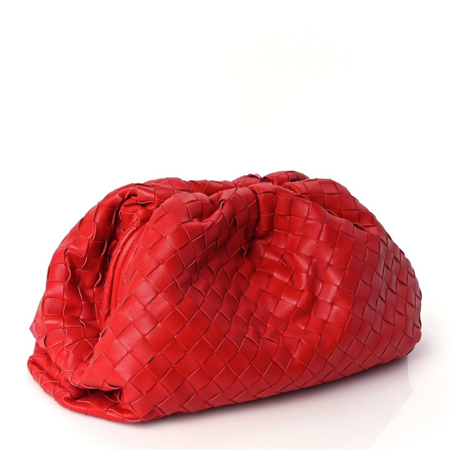Bottega Veneta Nappa Maxi Intrecciato The Pouch Oversized Clutch Bright Red