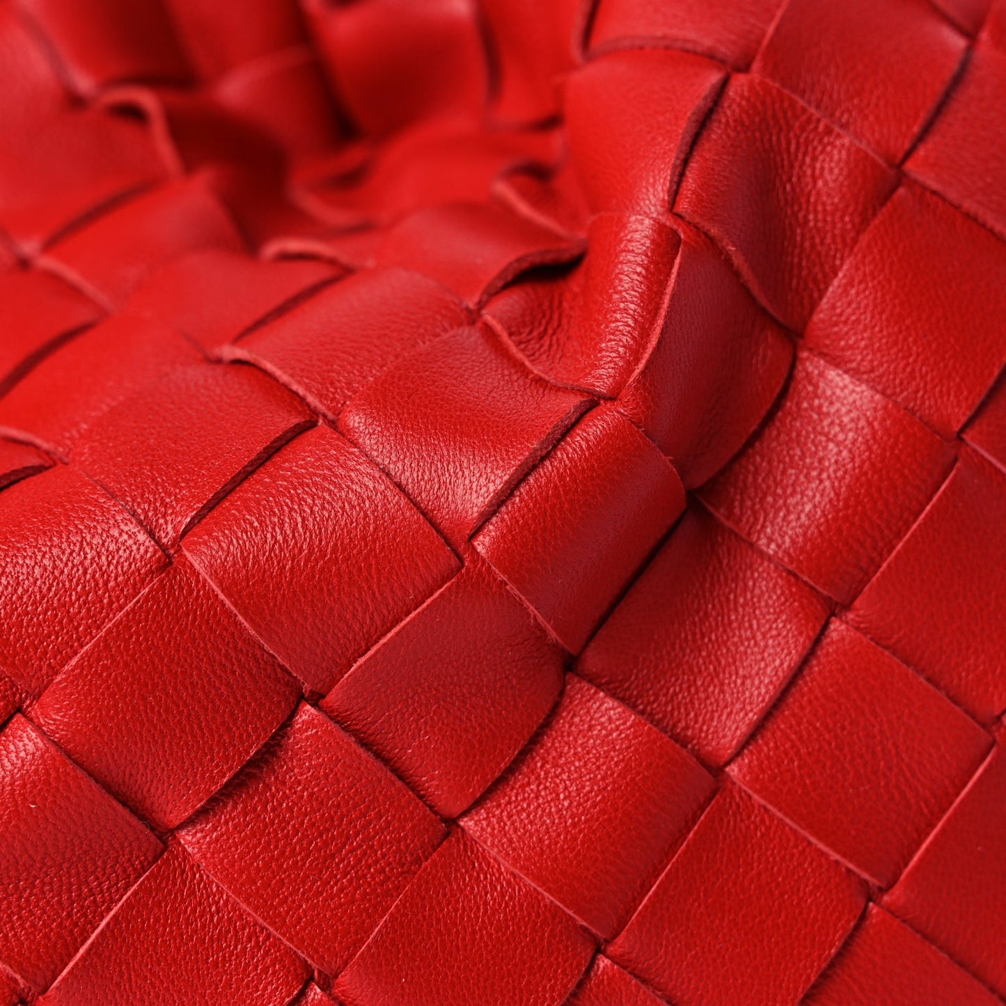 Bottega Veneta Nappa Maxi Intrecciato The Pouch Oversized Clutch Bright Red