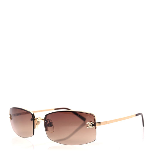 Chanel Crystal CC Logo Sunglasses 4093-B Gold