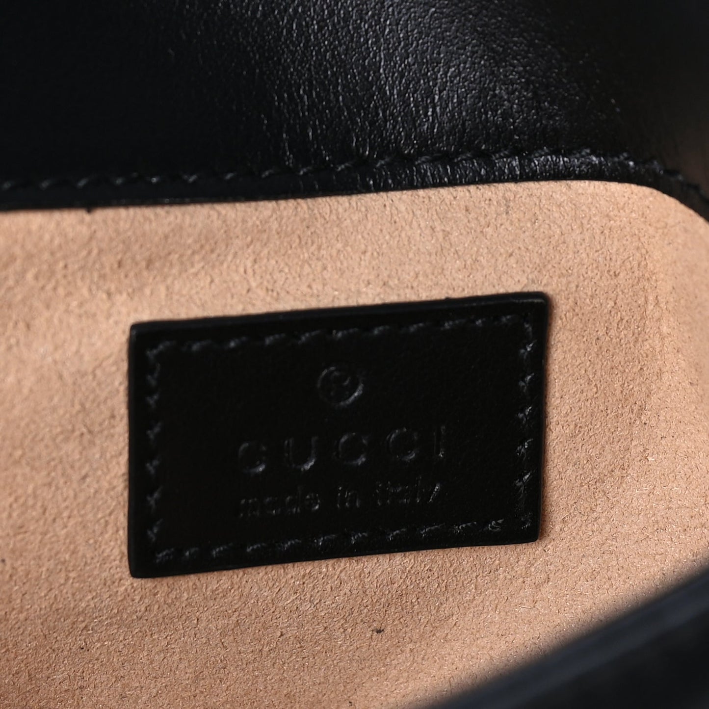 Gucci Calfskin Matelasse Super Mini GG Marmont Shoulder Bag  Black