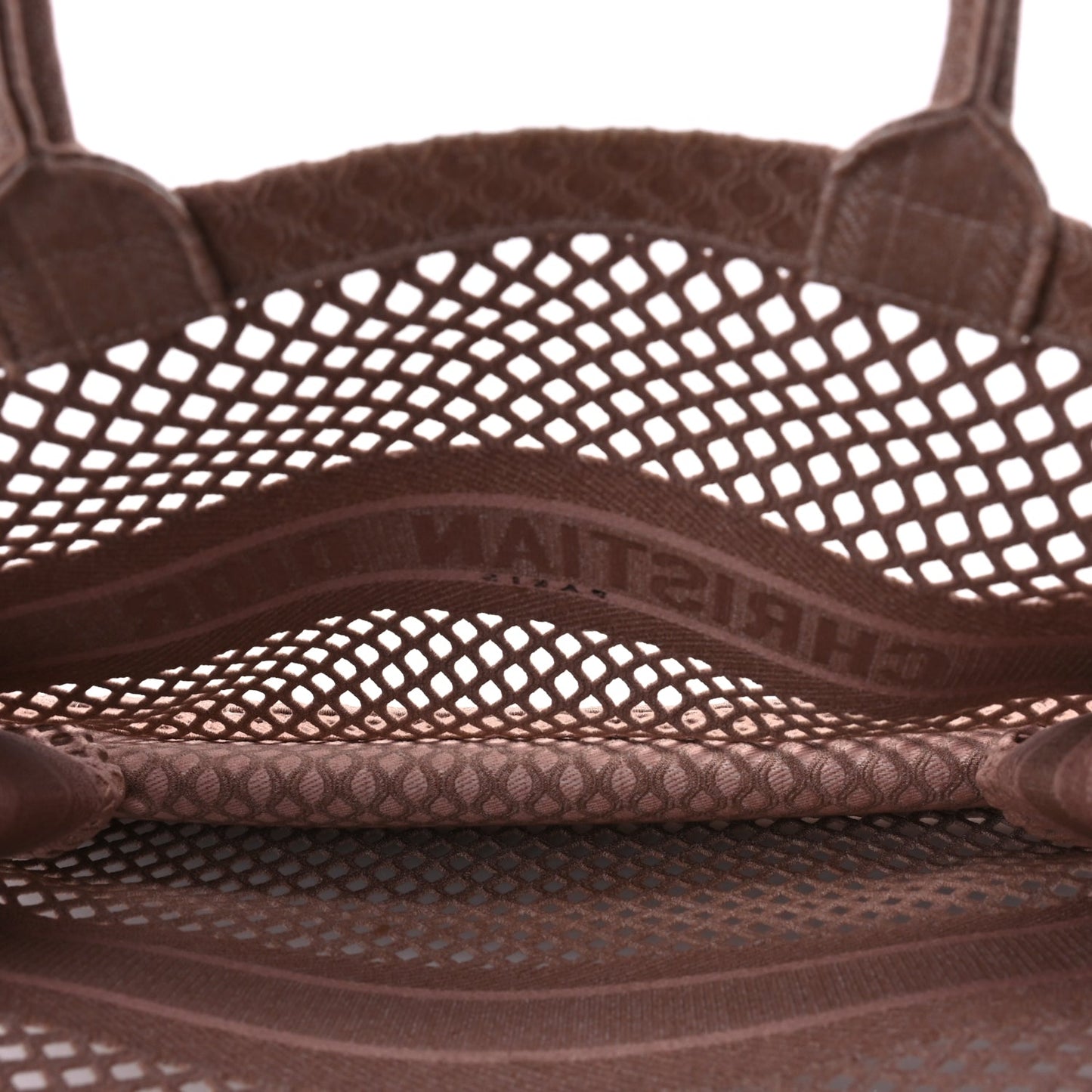Christian Dior Mesh Embroidered Large Book Tote Clay