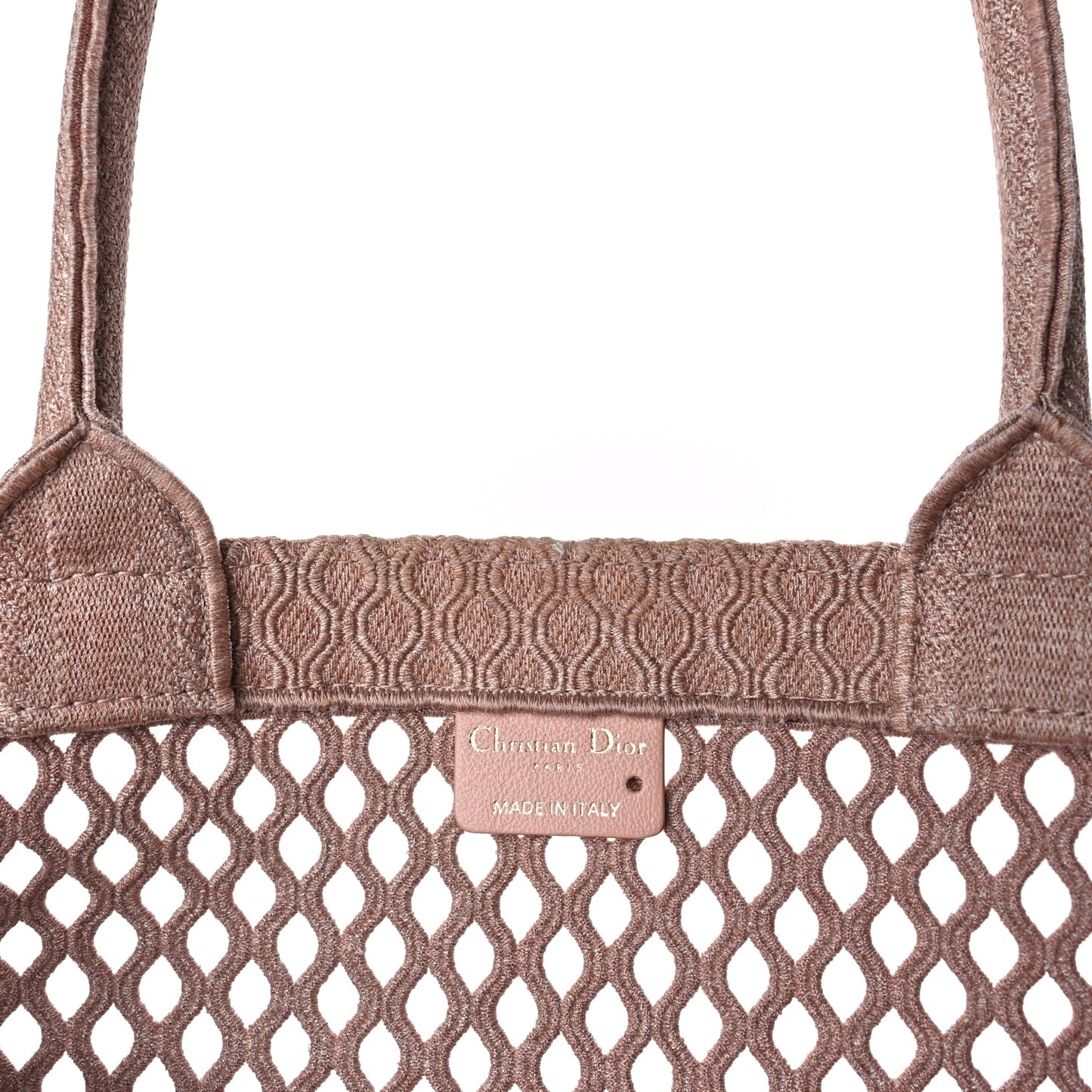 Christian Dior Mesh Embroidered Large Book Tote Clay
