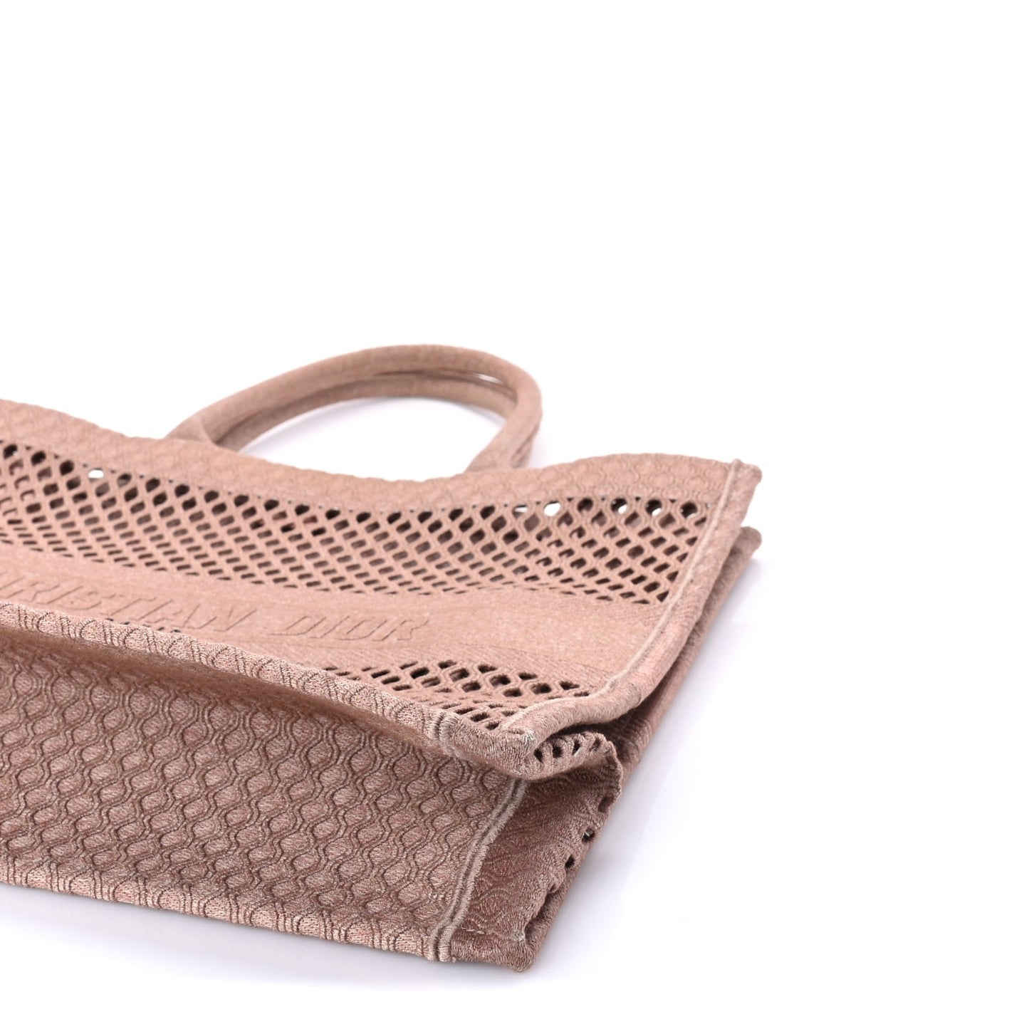 Christian Dior Mesh Embroidered Large Book Tote Clay