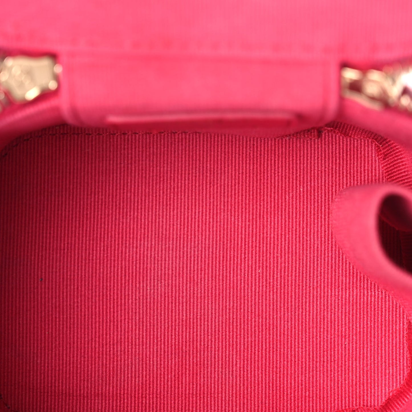 Chanel Lambskin Quilted Top Handle Mini Vanity Case With Chain Dark Pink