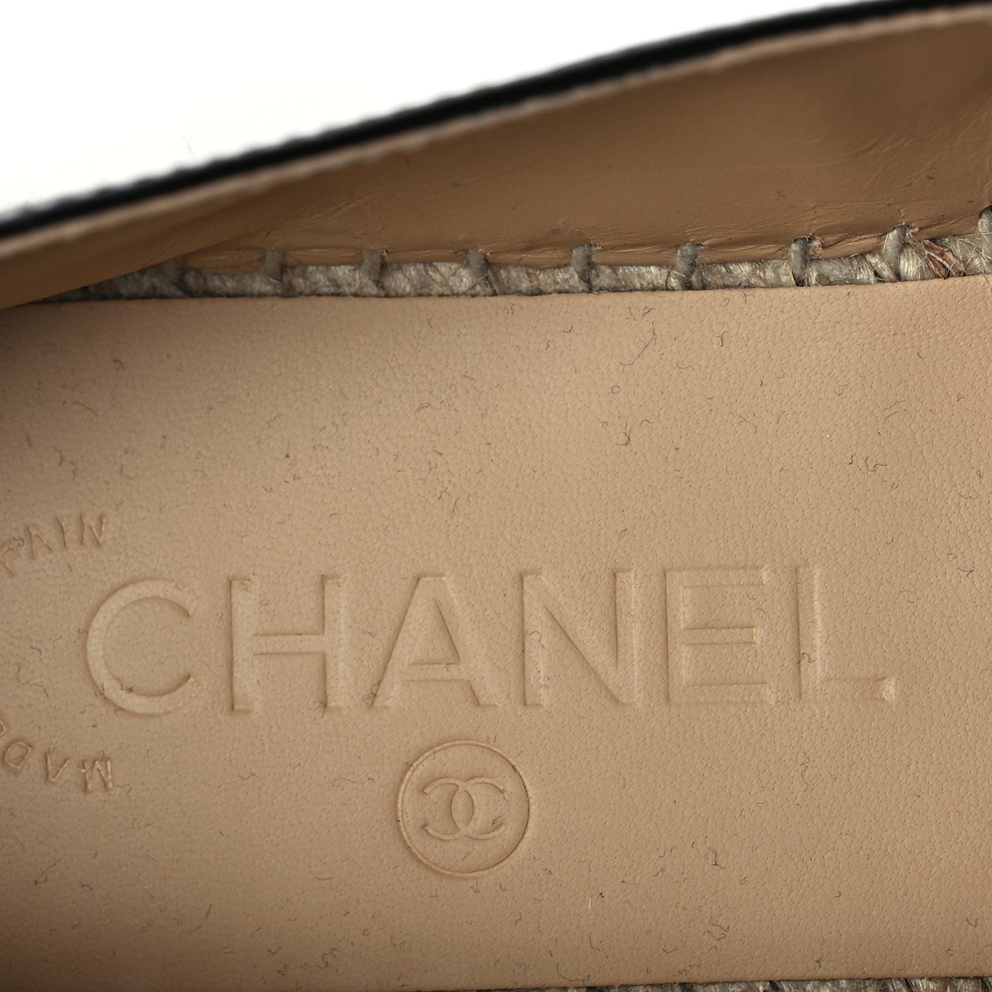 Chanel Patent Calfskin Metallic Goatskin CC Espadrilles 37 Black Silver