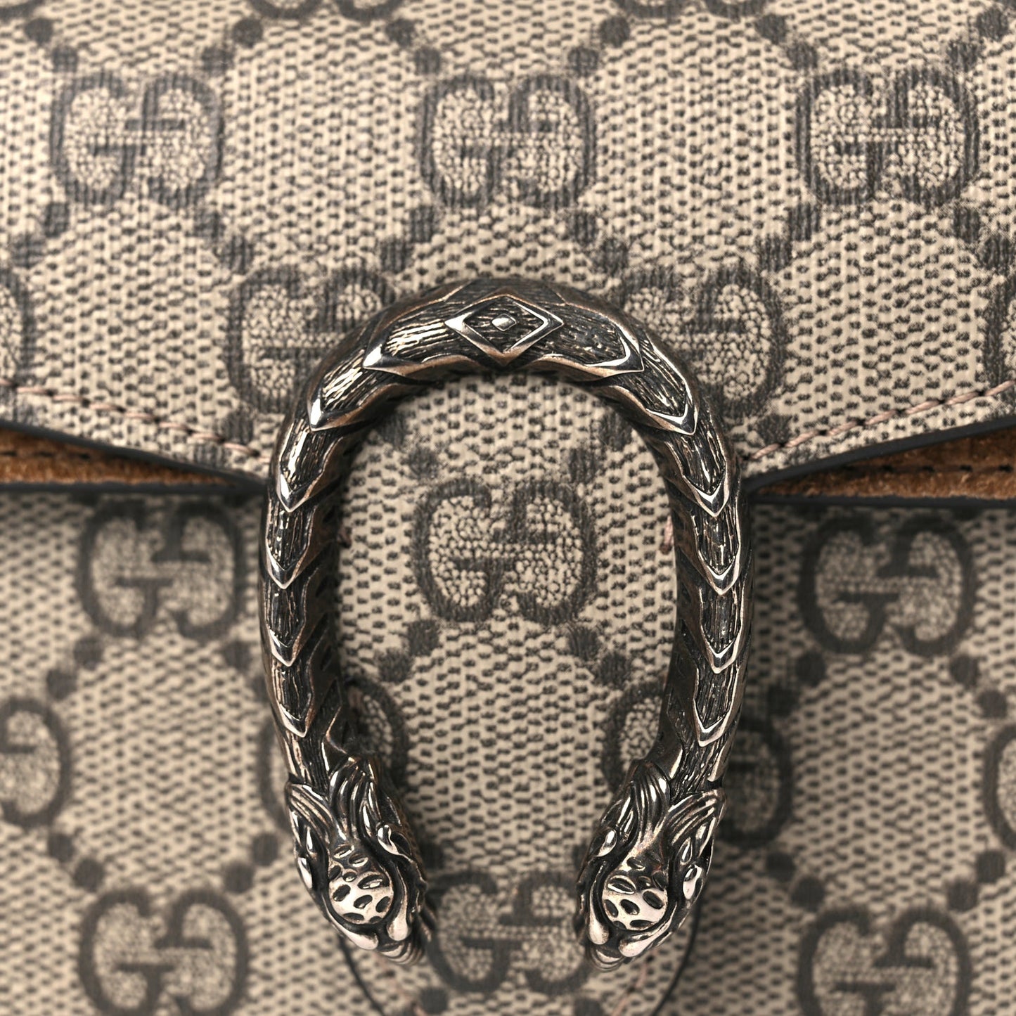 Gucci GG Supreme Monogram Super Mini Dionysus Shoulder Bag Taupe