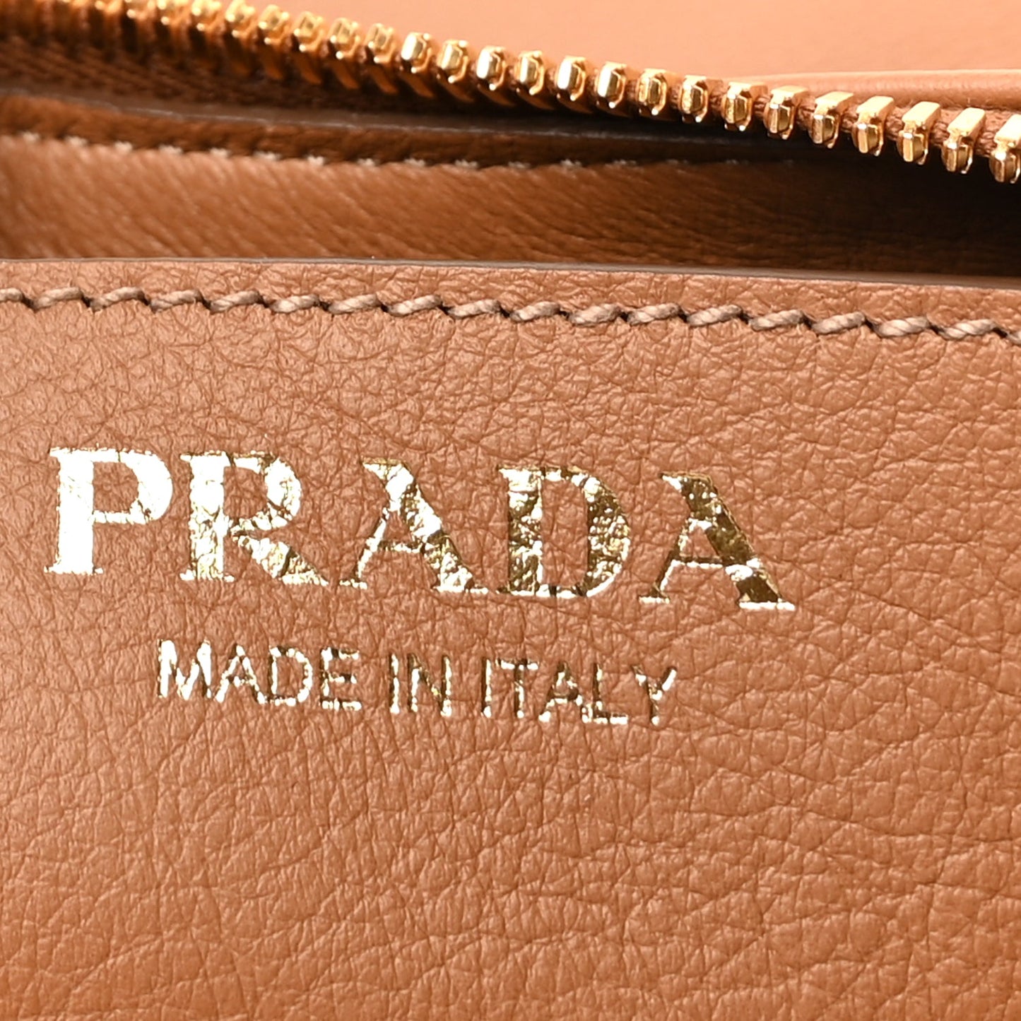 Prada Soft Calfskin Large Shoulder Bag  Caramel