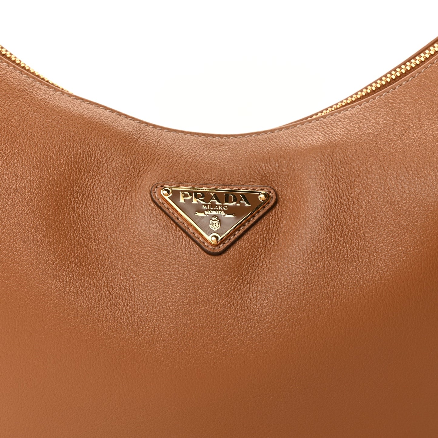 Prada Soft Calfskin Large Shoulder Bag  Caramel