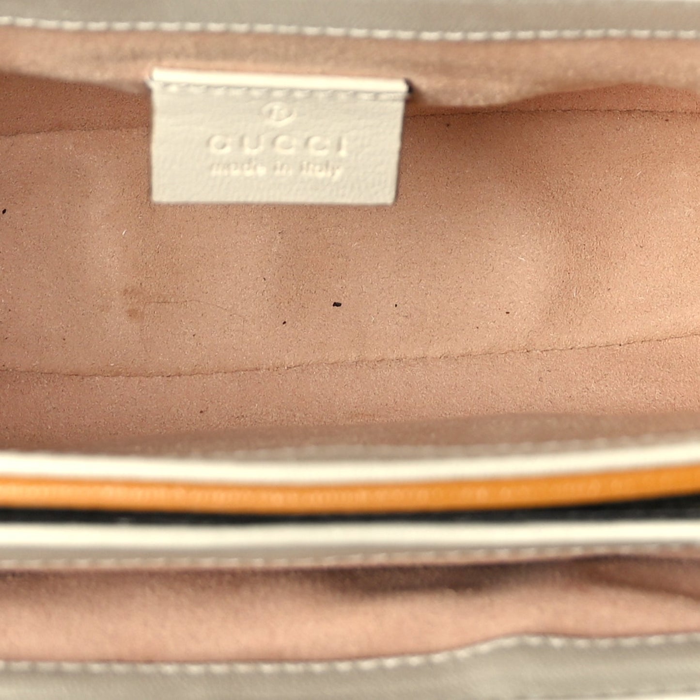 Gucci GG Supreme Monogram Calfskin Mini Padlock Flap Pocket Shoulder Bag Mystic White Sun Oil