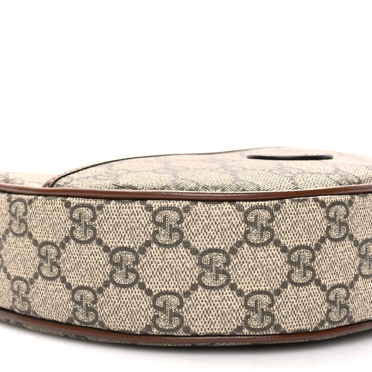 Gucci GG Supreme Monogram Azalea Calfskin Mini Retro Interlocking G Half Moon Bag Beige Ebony Brown Sugar