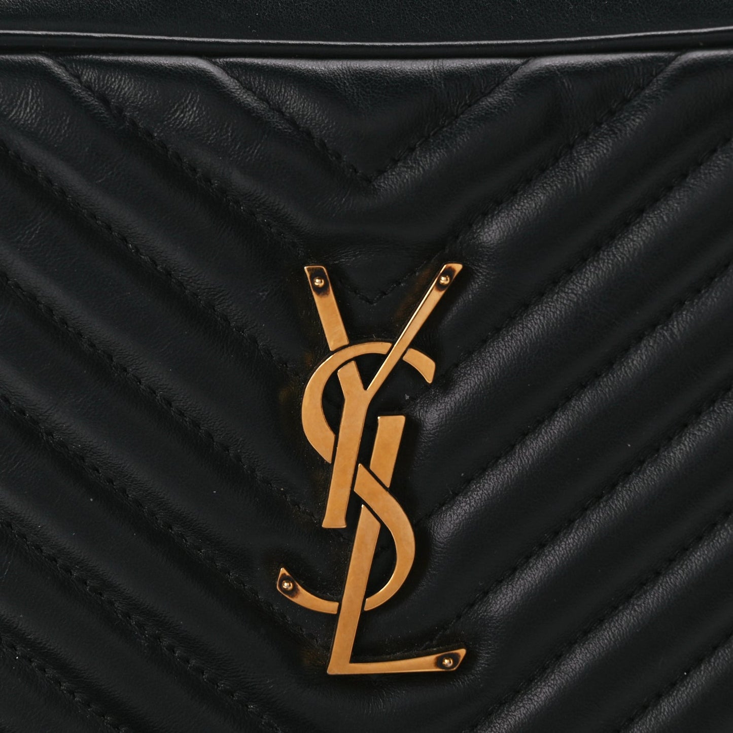 Saint Laurent Calfskin Matelasse Monogram Lou Camera Bag Black