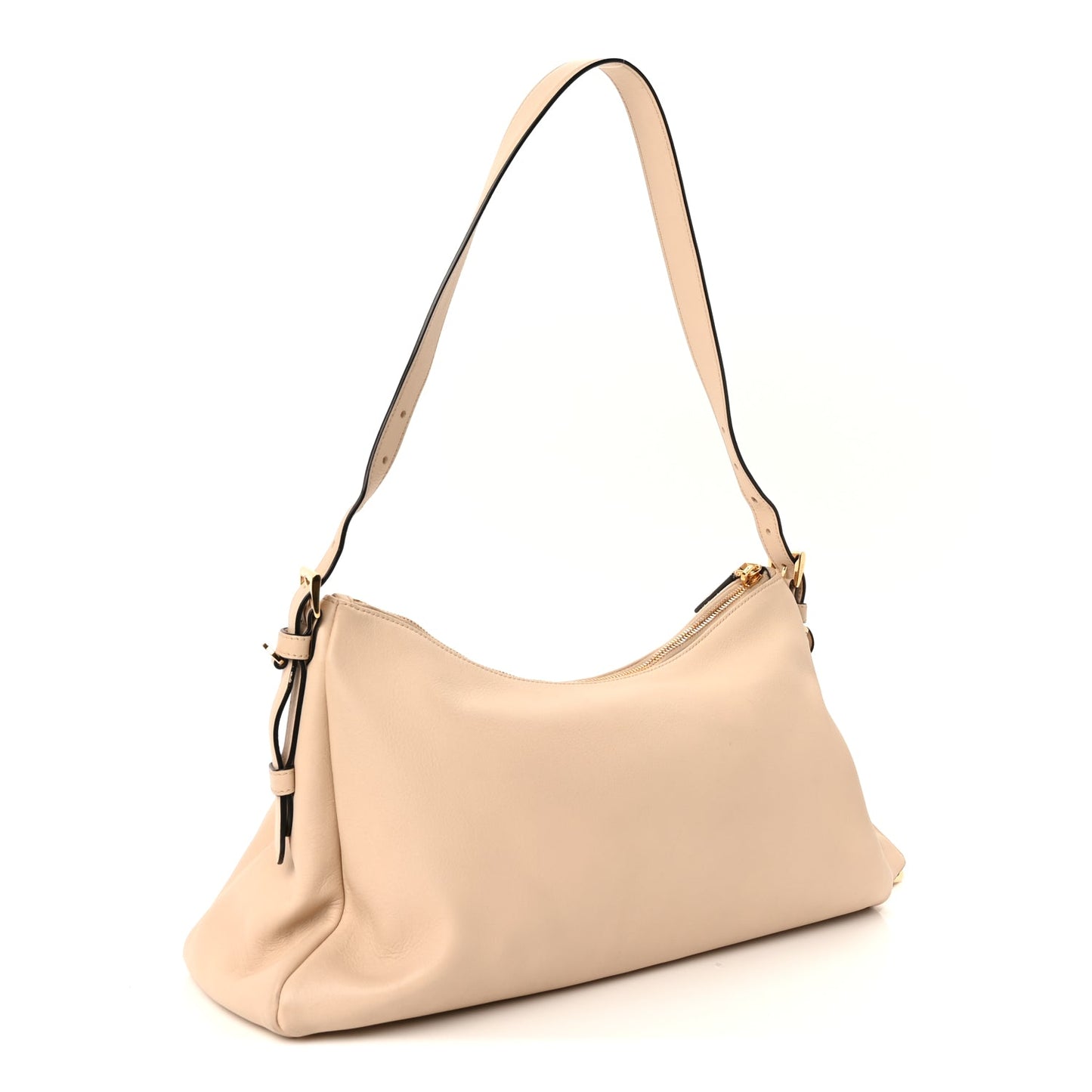 Prada Soft Calfskin Large Aimée Shoulder Bag  Travertine