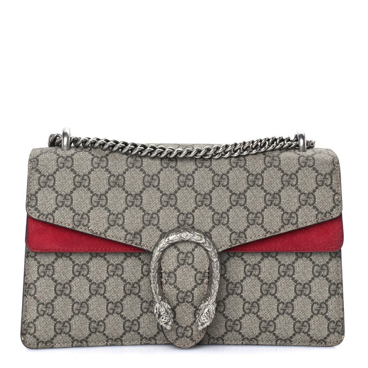 Gucci GG Supreme Monogram Small Dionysus Shoulder Bag  Red