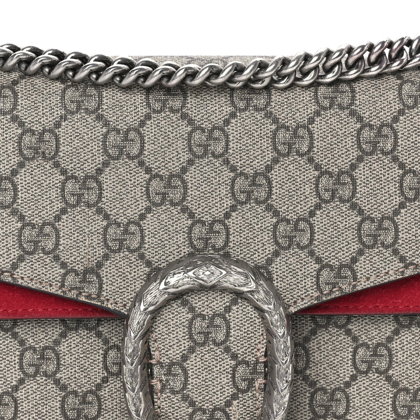 Gucci GG Supreme Monogram Small Dionysus Shoulder Bag  Red
