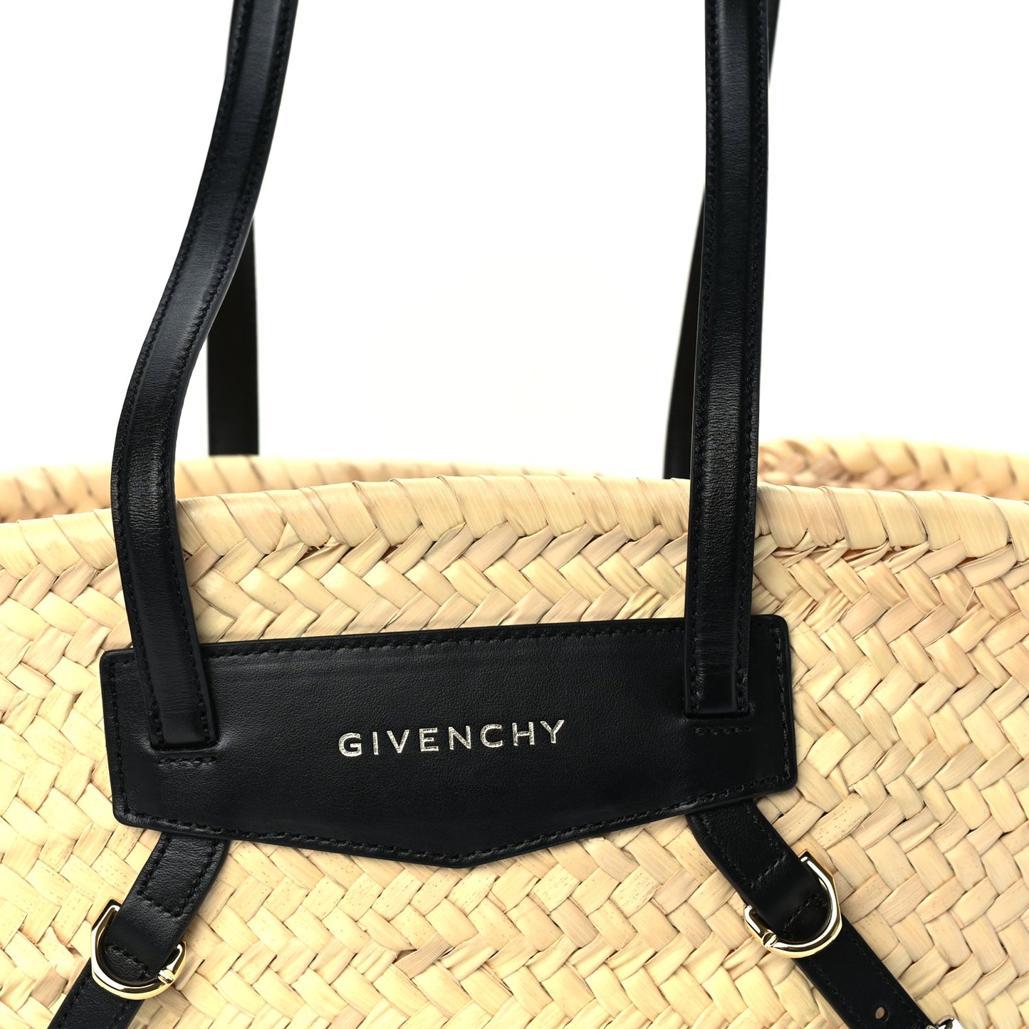 Givenchy Raffia Voyou Basket Tote Black