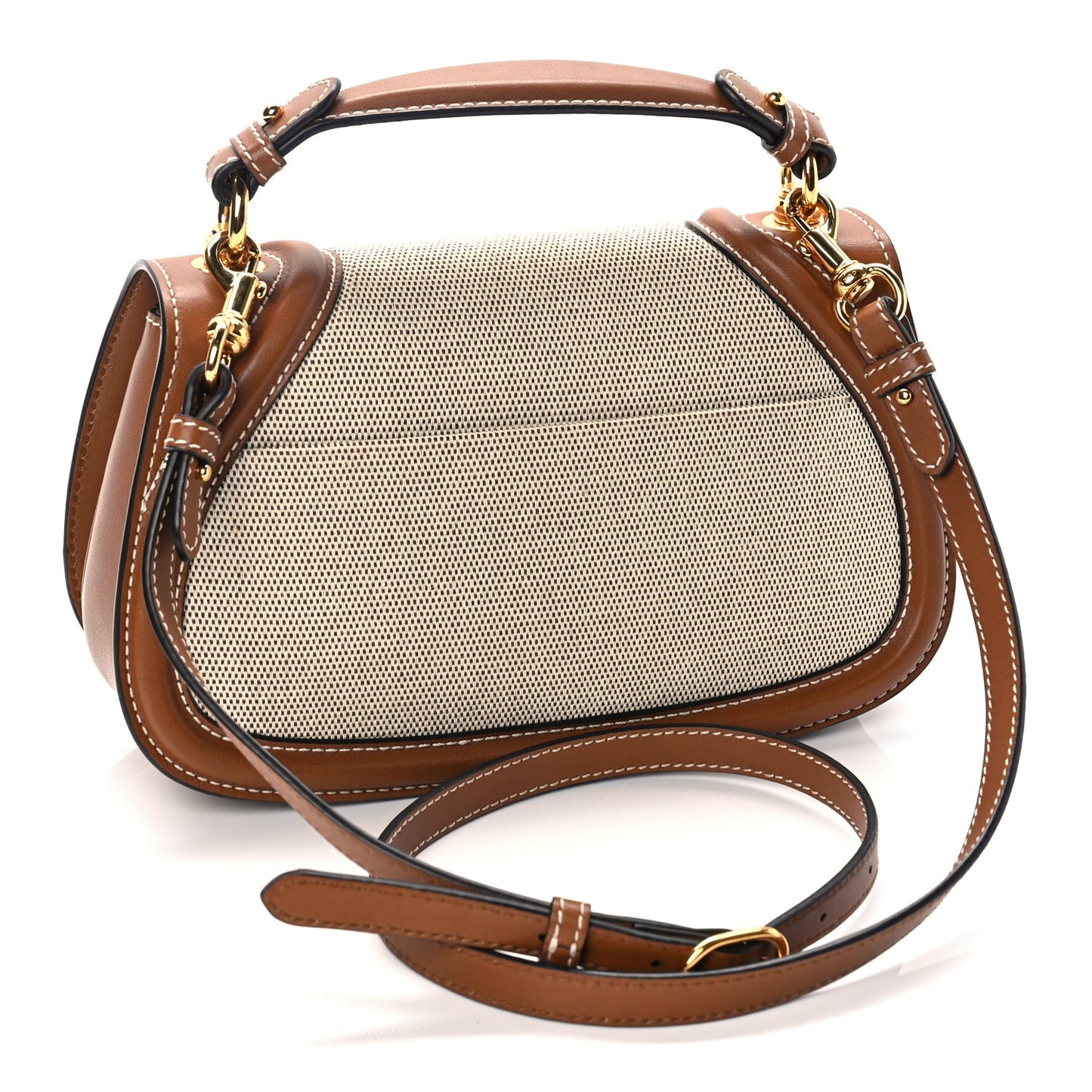 Gucci Canvas Medium Blondie Top Handle Bag Brown