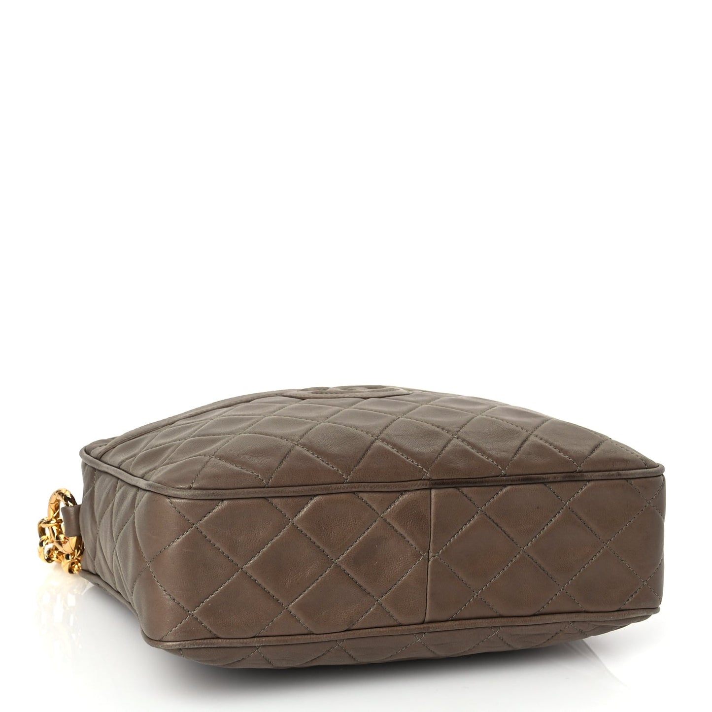 Chanel Lambskin Quilted Tassel CC Camera Case Brown