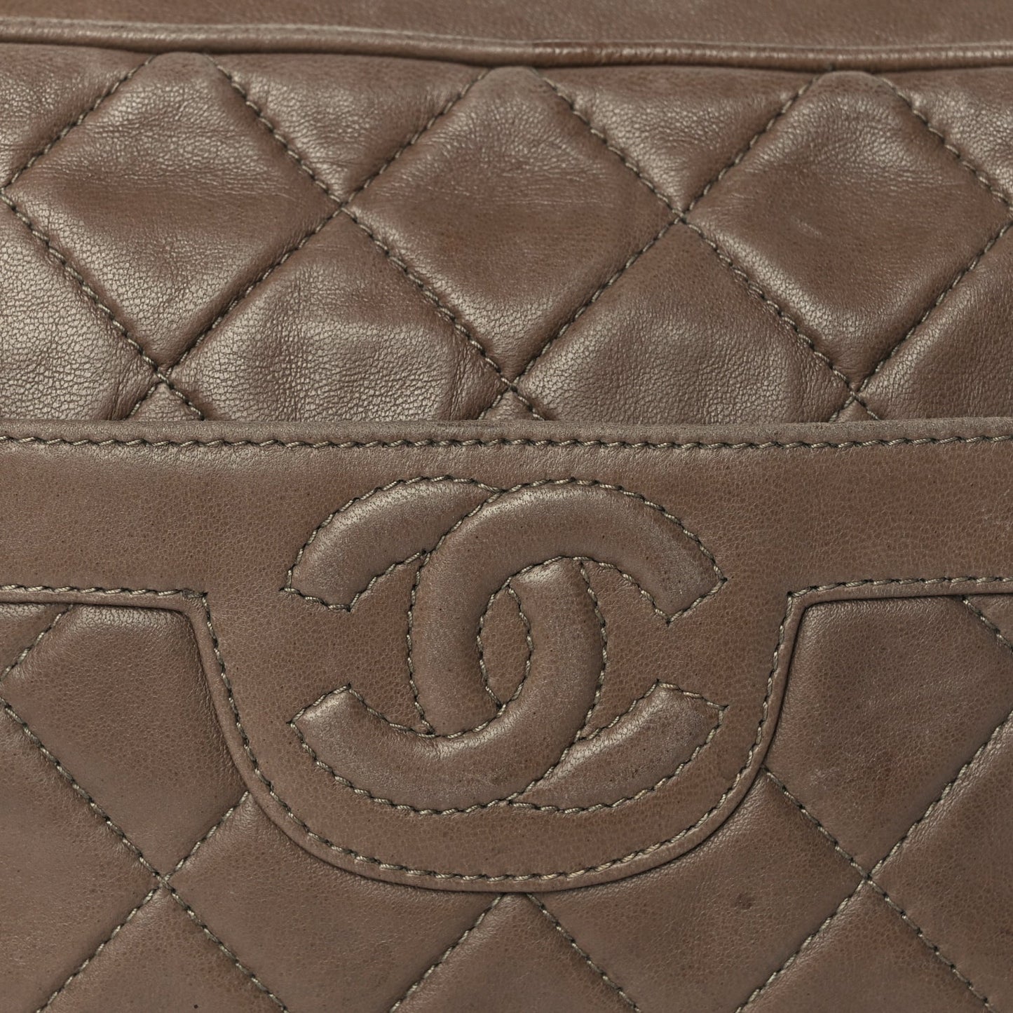 Chanel Lambskin Quilted Tassel CC Camera Case Brown