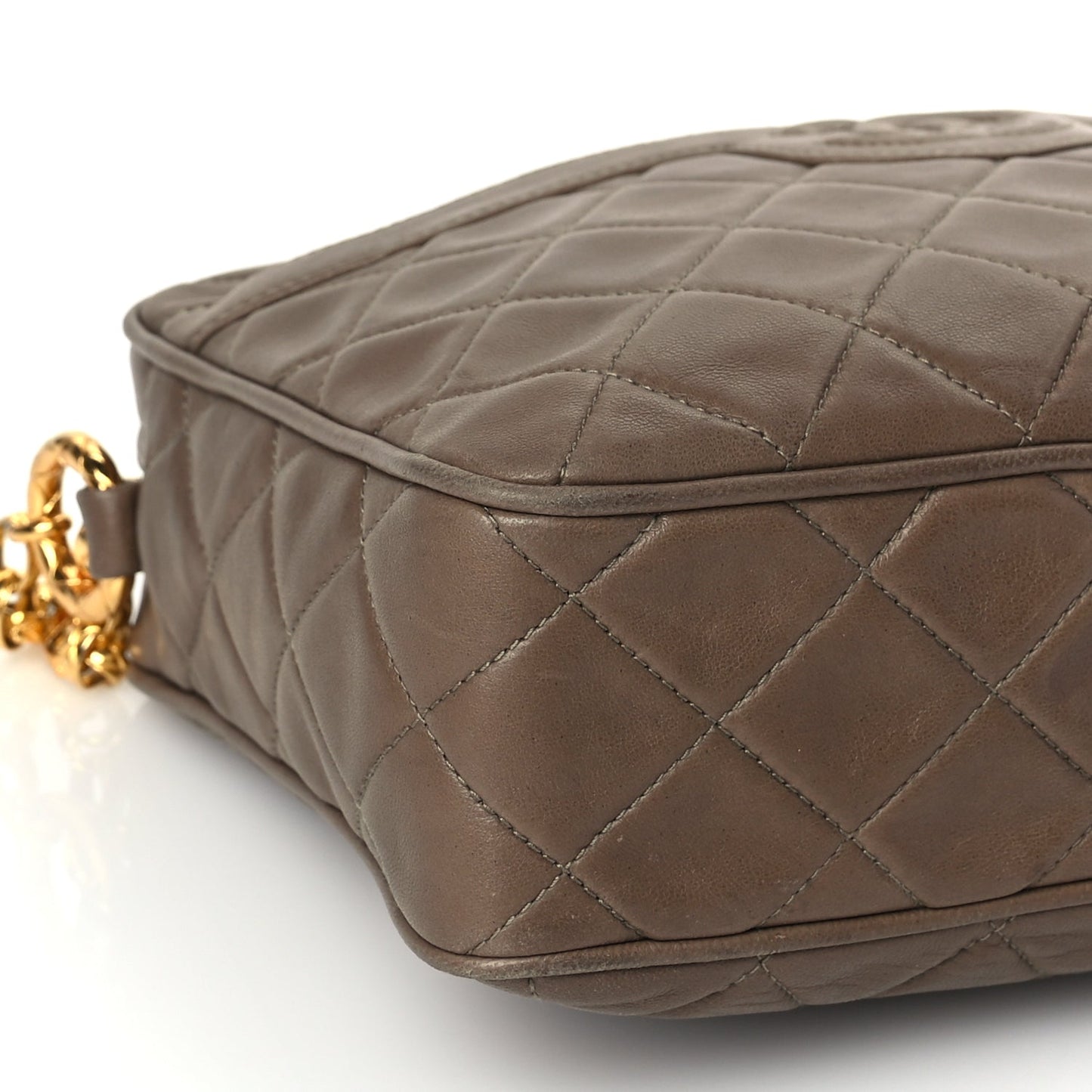 Chanel Lambskin Quilted Tassel CC Camera Case Brown