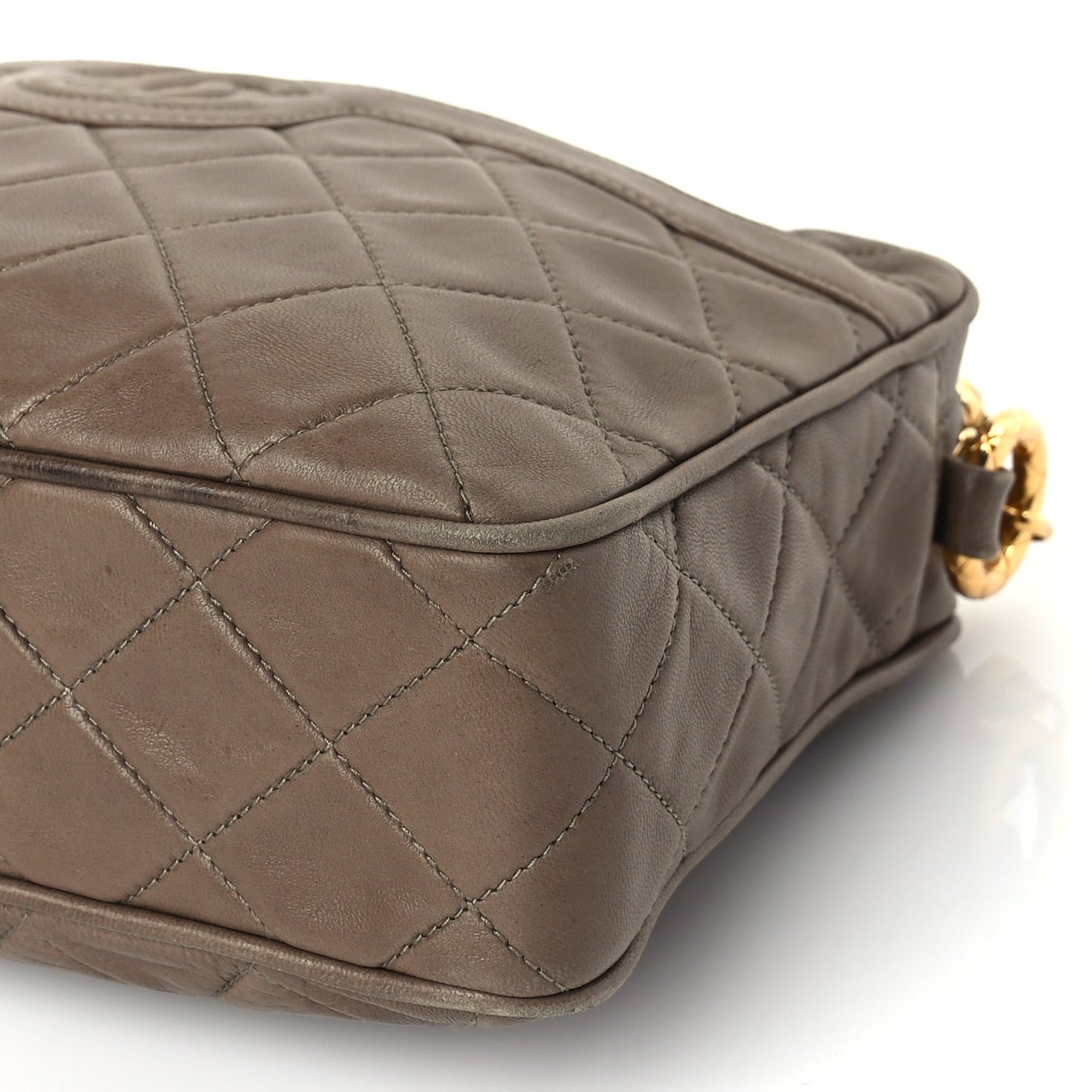 Chanel Lambskin Quilted Tassel CC Camera Case Brown