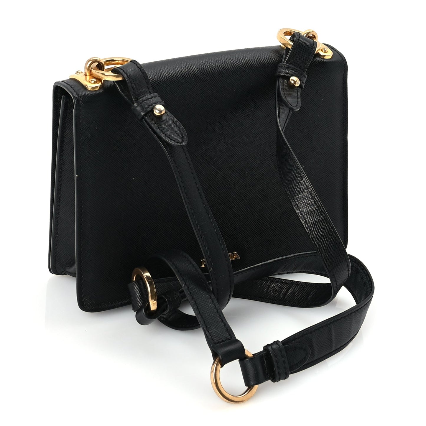 Prada Saffiano Corolle Crossbody Bag Black