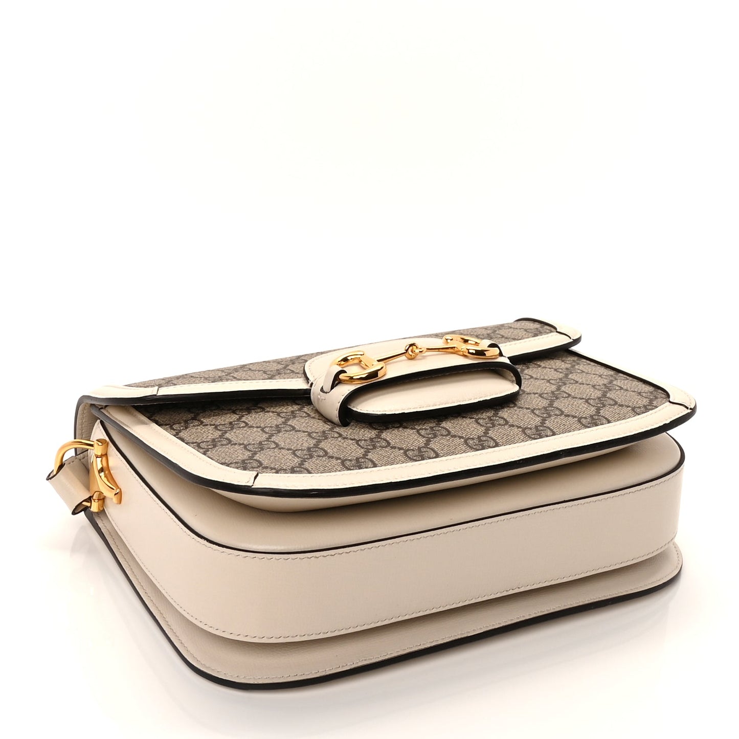 Gucci GG Supreme Monogram Horsebit 1955 Shoulder Bag Beige Mystic White