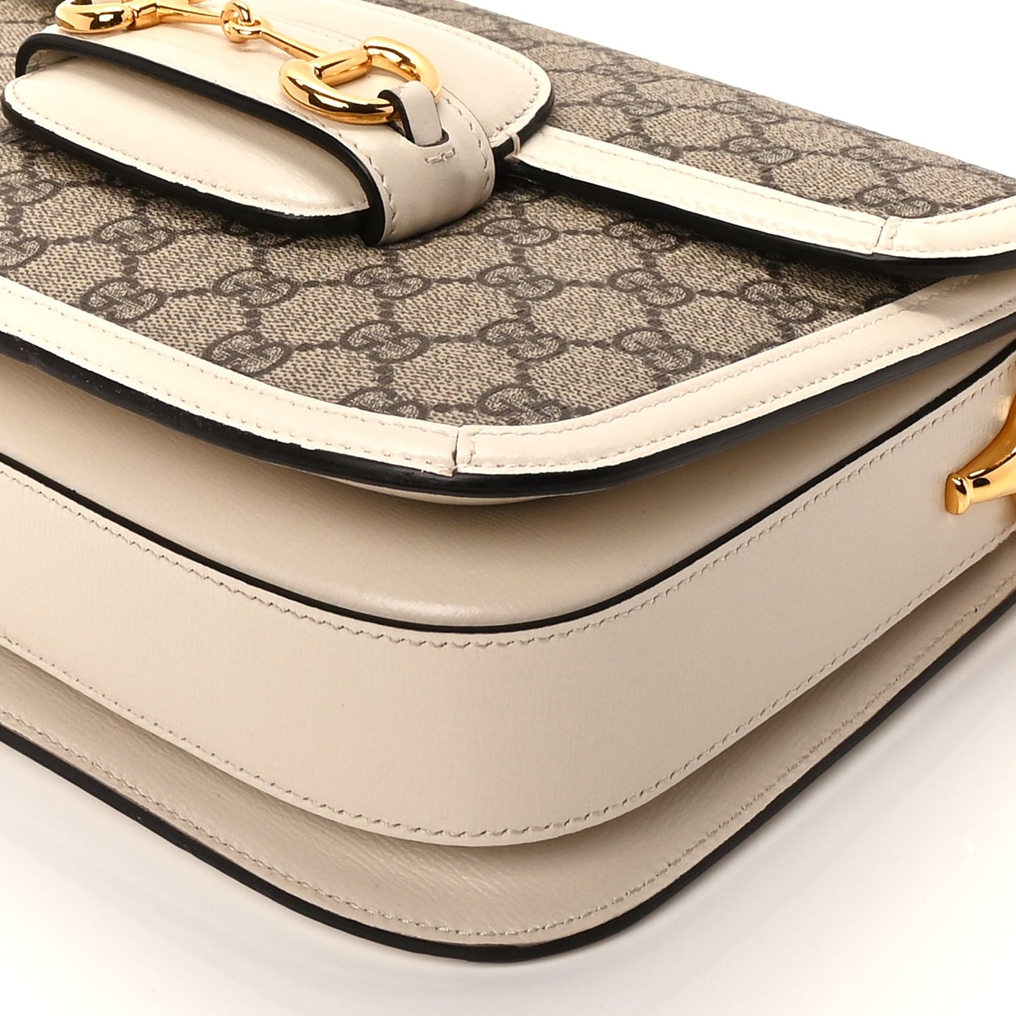 Gucci GG Supreme Monogram Horsebit 1955 Shoulder Bag Beige Mystic White