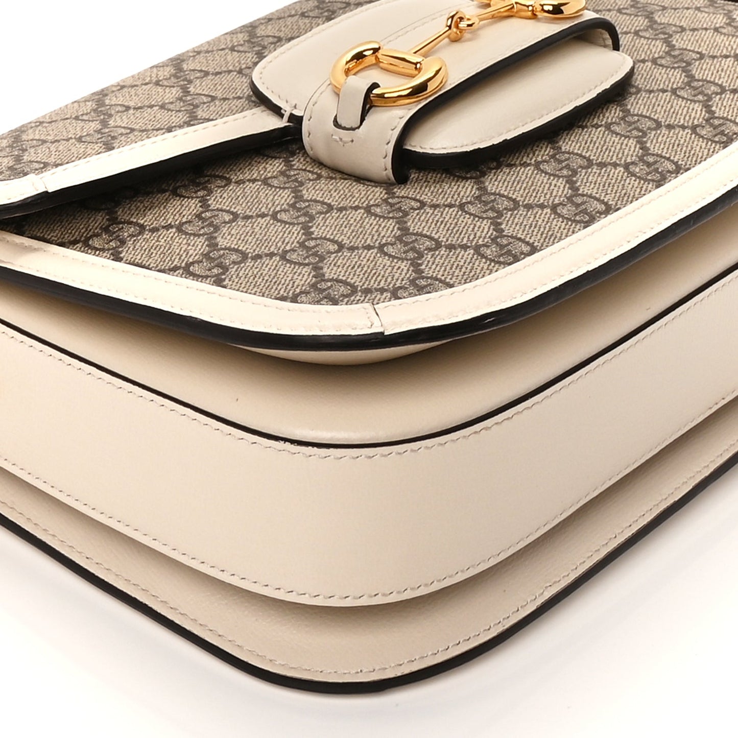 Gucci GG Supreme Monogram Horsebit 1955 Shoulder Bag Beige Mystic White