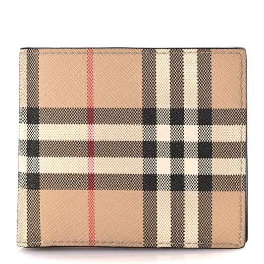 Burberry House Check Bifold Coin Wallet Archive Beige