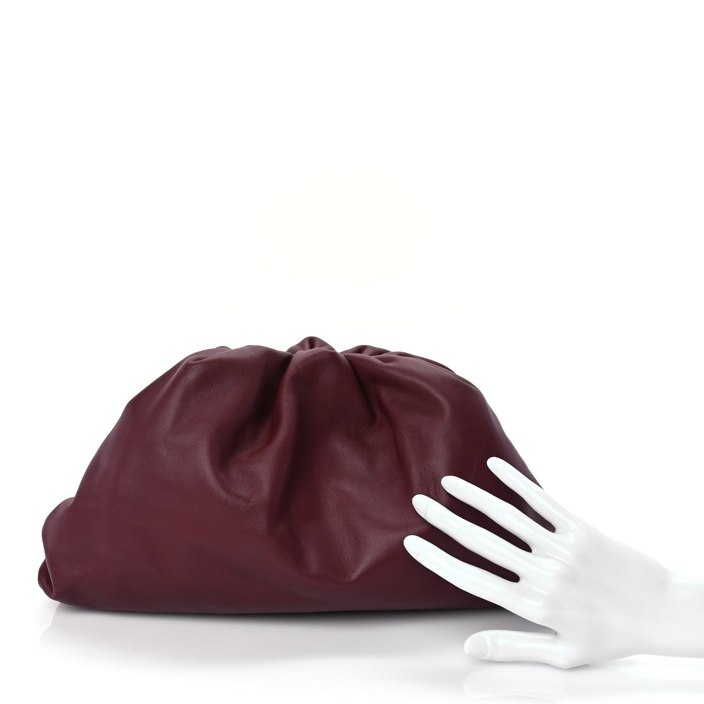 Bottega Veneta Smooth Butter Calf The Pouch Oversized Clutch  Bordeaux
