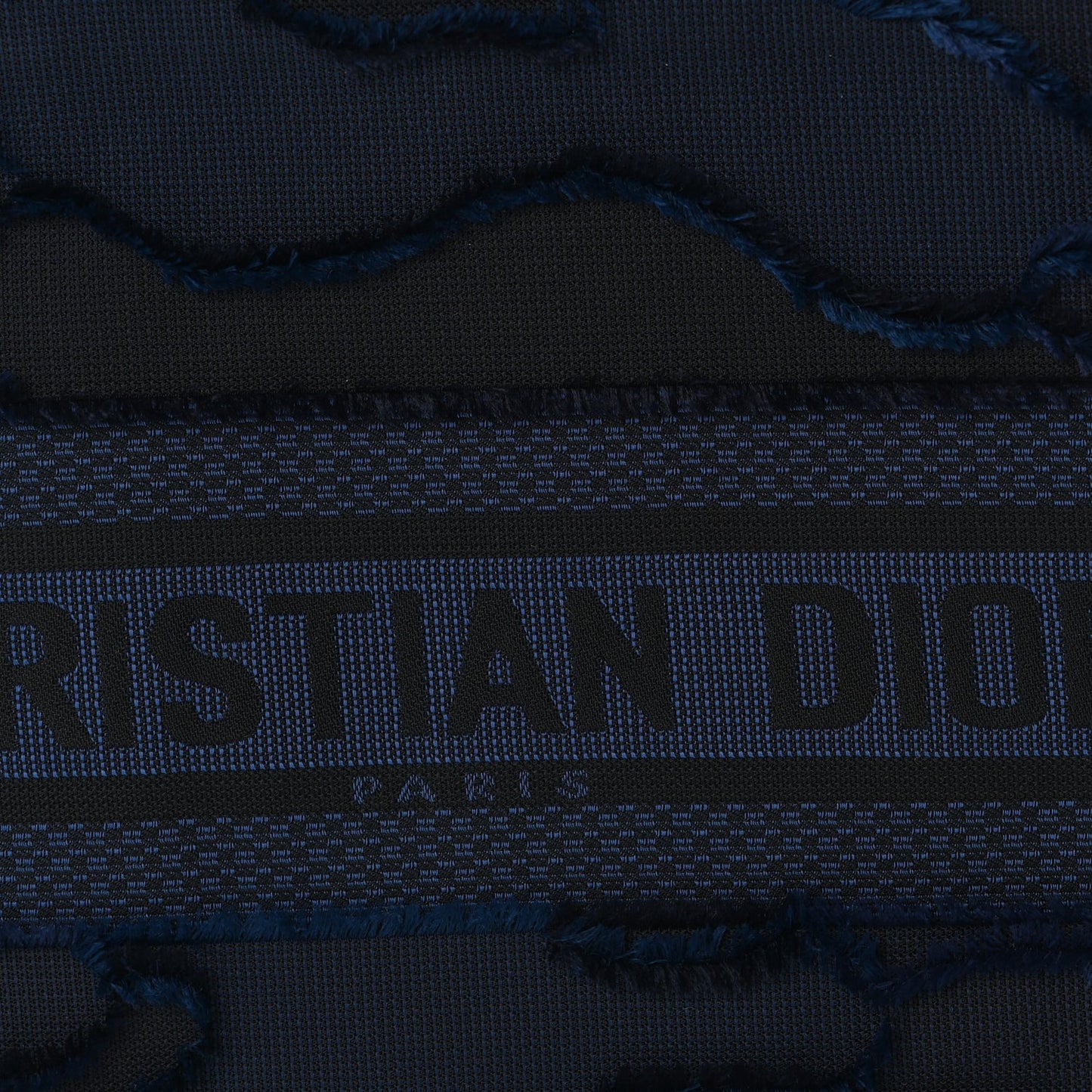 Christian Dior Canvas Embroidered Camouflage Medium Diordouble Zip Pouch Blue