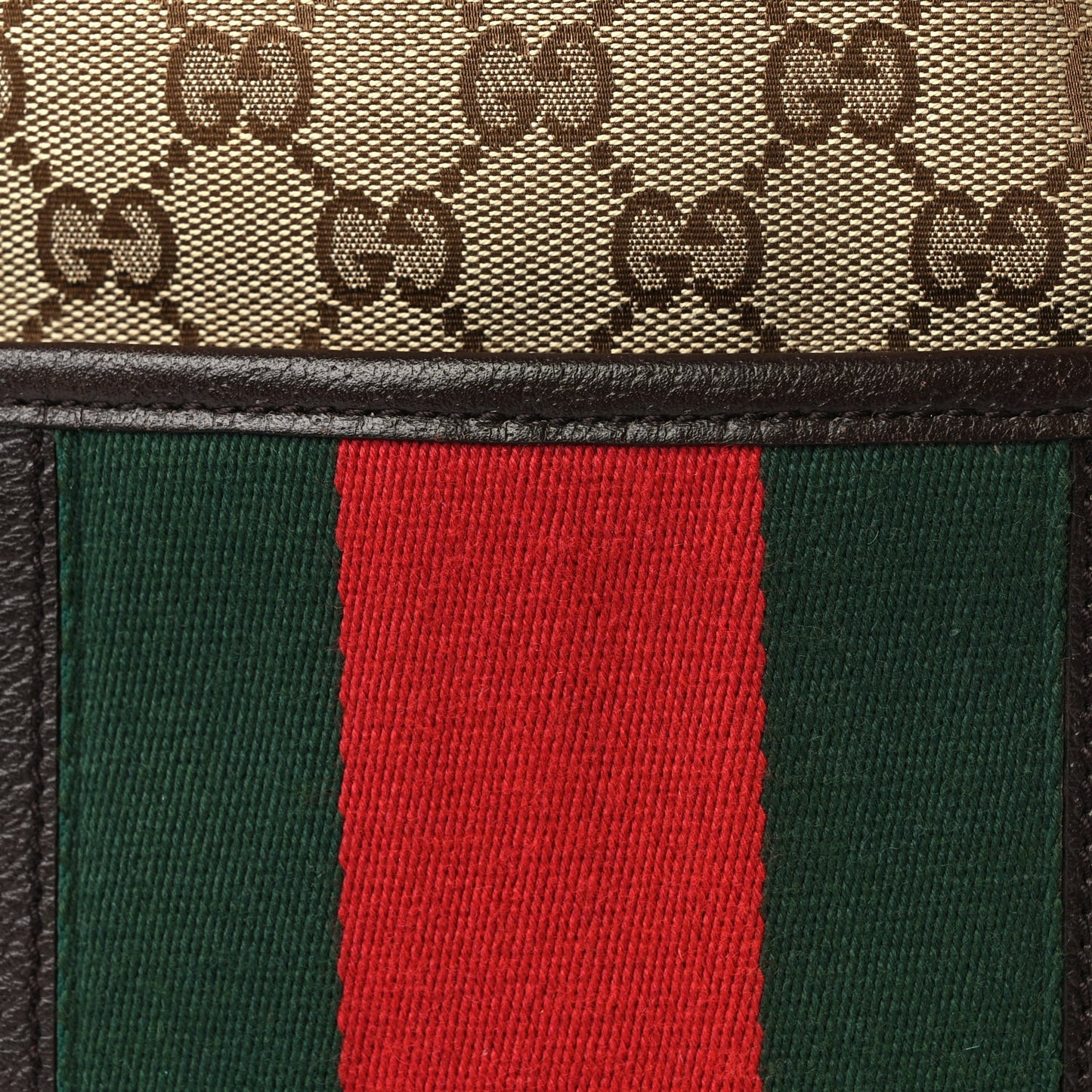 Gucci GG Monogram Web Medium Classic Backpack Brown