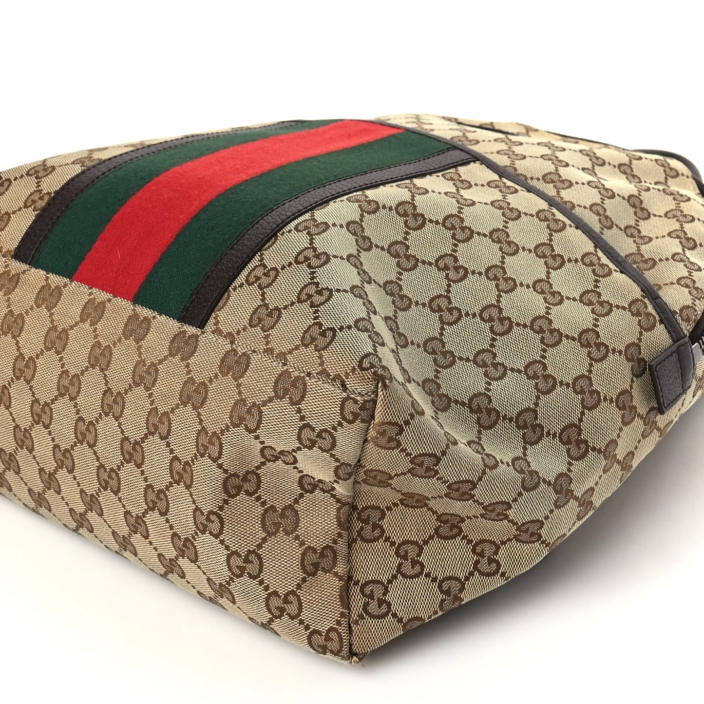 Gucci GG Monogram Web Medium Classic Backpack Brown