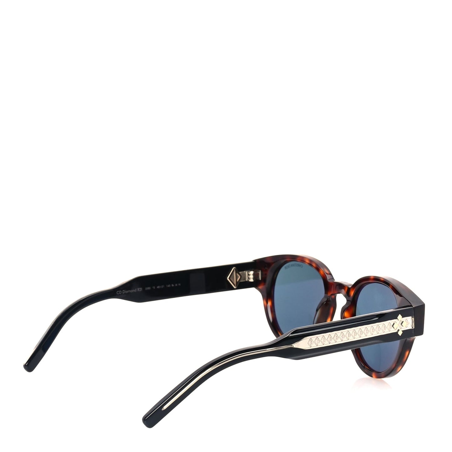 Christian Dior Acetate Rectangular CD Diamond R2I Sunglasses  Tortoise