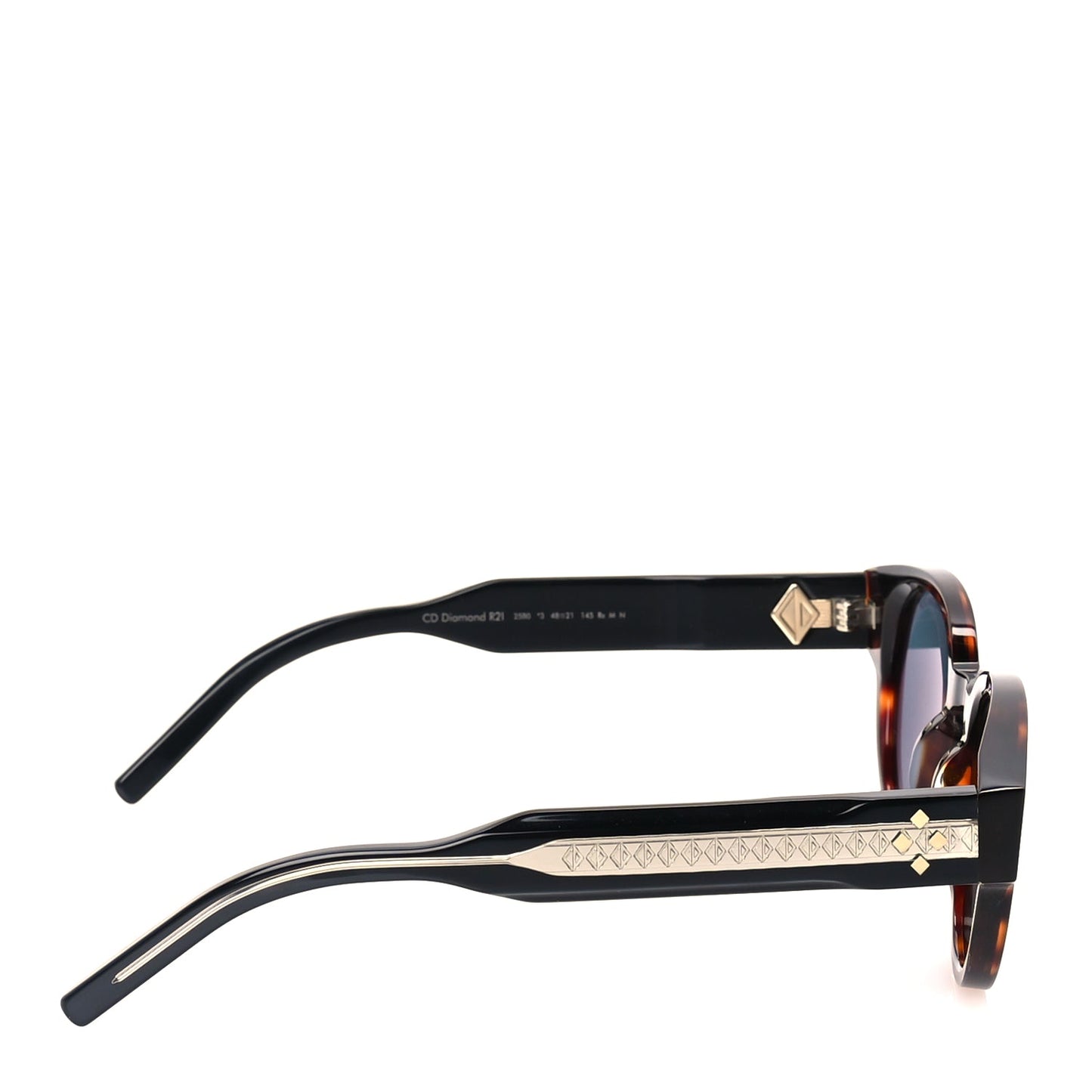 Christian Dior Acetate Rectangular CD Diamond R2I Sunglasses  Tortoise