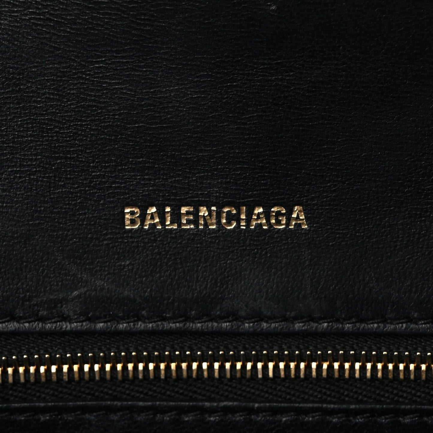Balenciaga Shiny Box Calfskin Small Hourglass Top Handle Bag Black