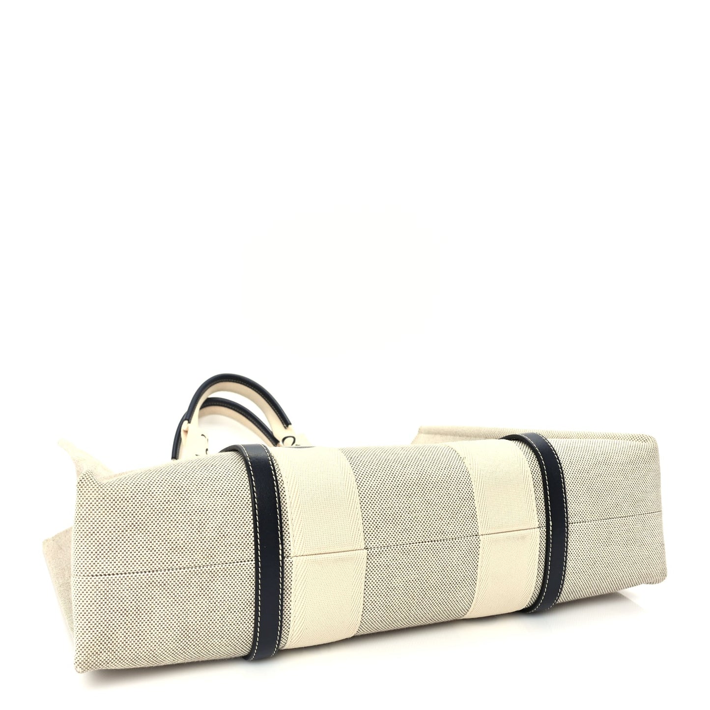 Chloe Cotton Calfskin Large Woody Ribbon Tote  White Blue