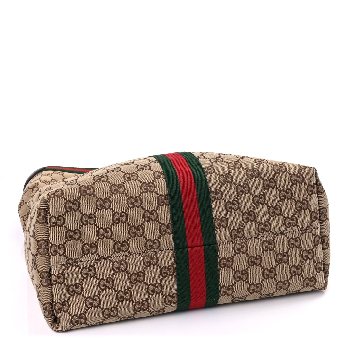 Gucci GG Monogram Web Large Giglio Tote Beige Brown