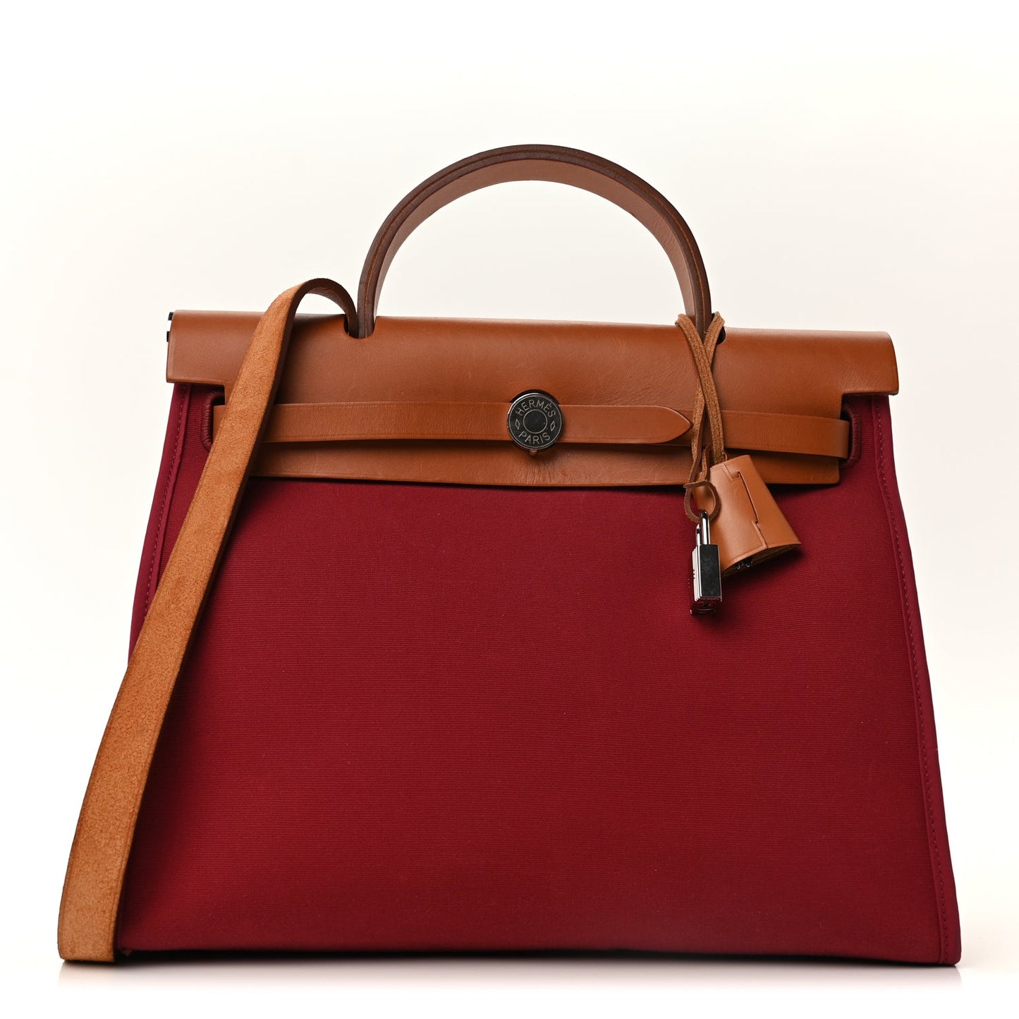Hermes Vache Hunter Toile Herbag Zip 31 PM Rubis