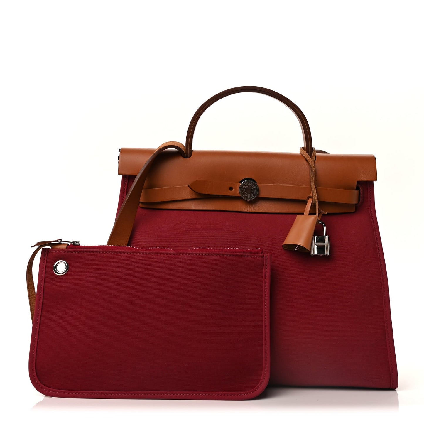 Hermes Vache Hunter Toile Herbag Zip 31 PM Rubis