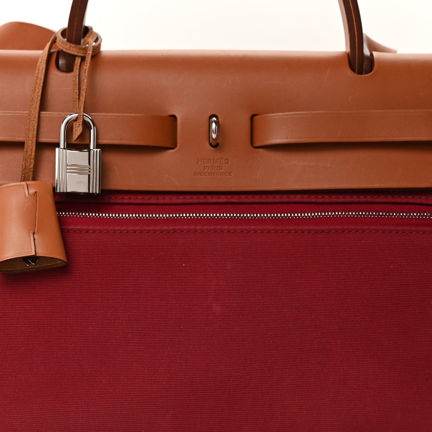 Hermes Vache Hunter Toile Herbag Zip 31 PM Rubis