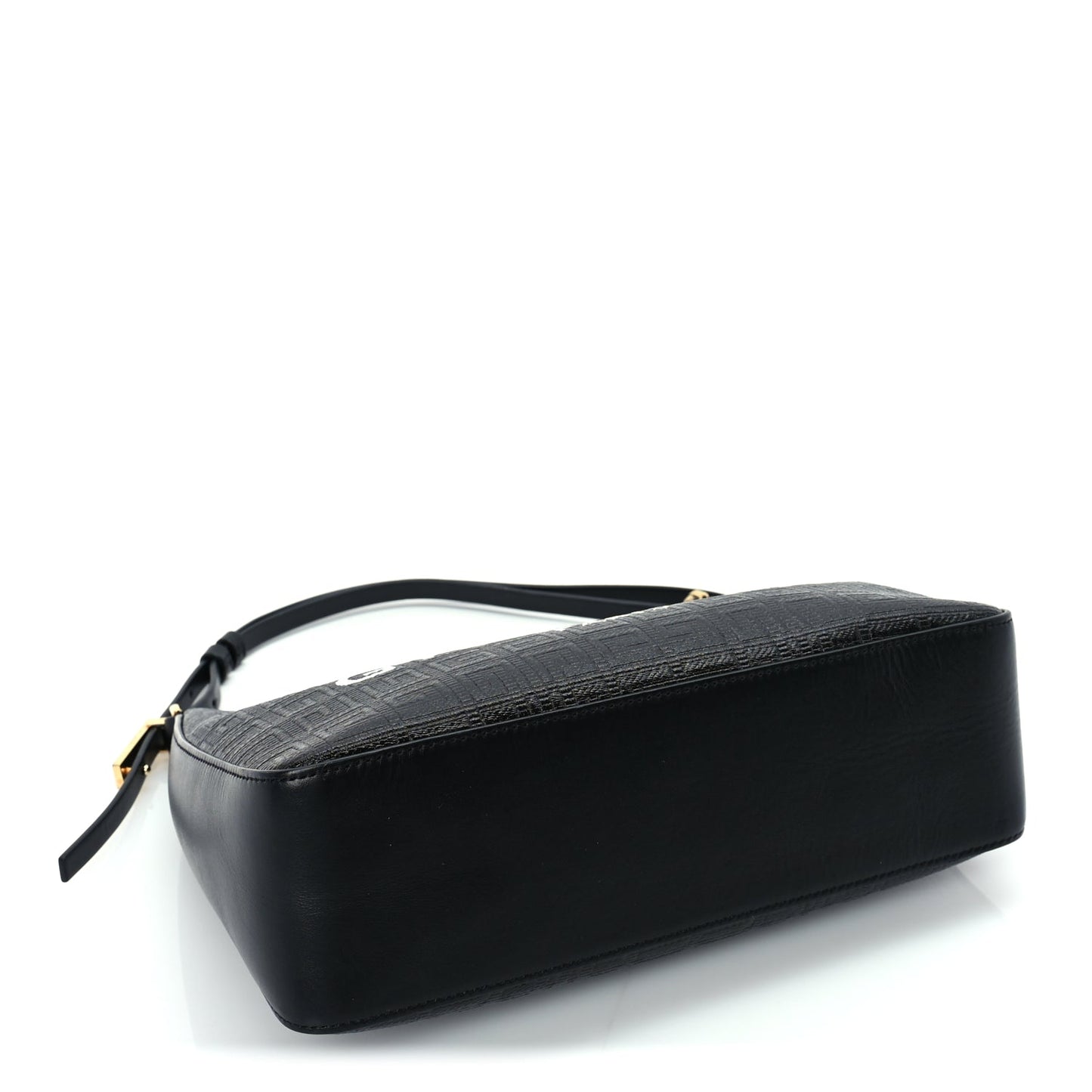 Givenchy Coated Canvas Logo 4G Embossed Small Moon Cut Out Shoulder Bag Black