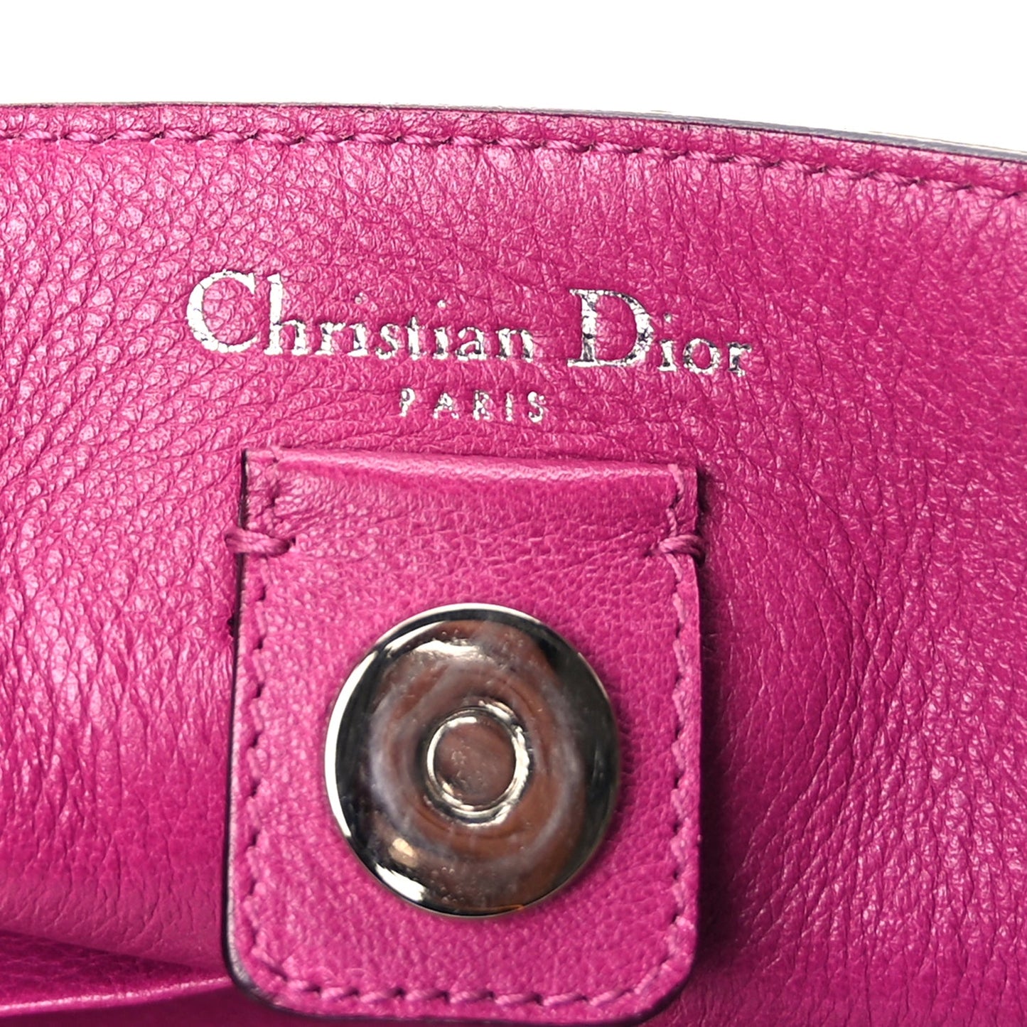 Christian Dior Smooth Calfskin Large Diorissimo Tote Beige Fuchsia