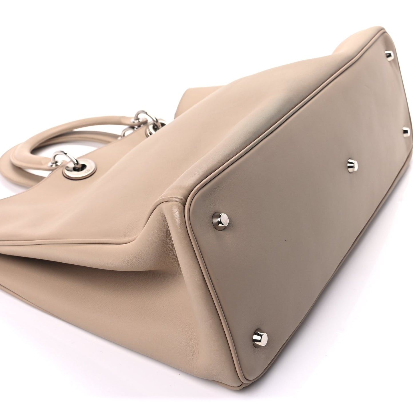 Christian Dior Smooth Calfskin Large Diorissimo Tote Beige Fuchsia