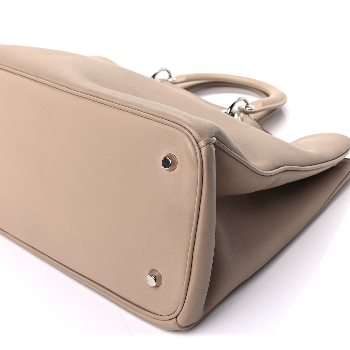 Christian Dior Smooth Calfskin Large Diorissimo Tote Beige Fuchsia