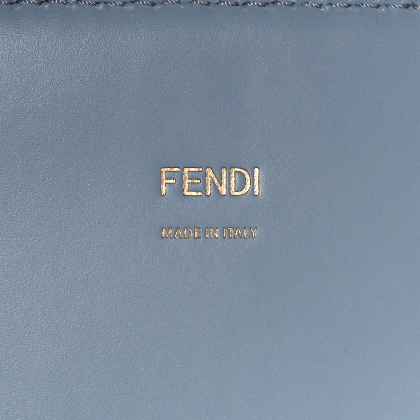 Fendi Vitello King Plexiglass Logo Embossed Medium Fendi Sunshine Shopper Tote Azzurro Baby