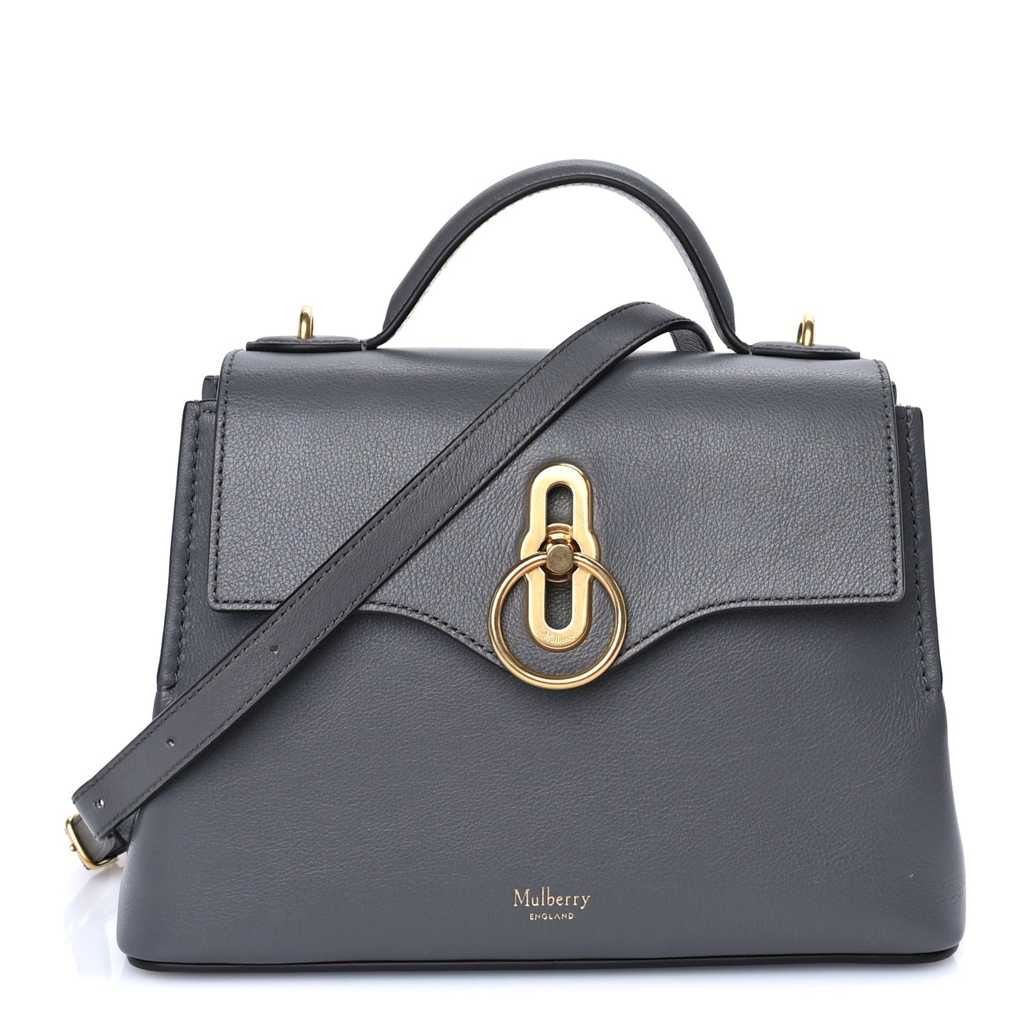 Mulberry Small Classic Grain Calfskin Mini Seaton Grey