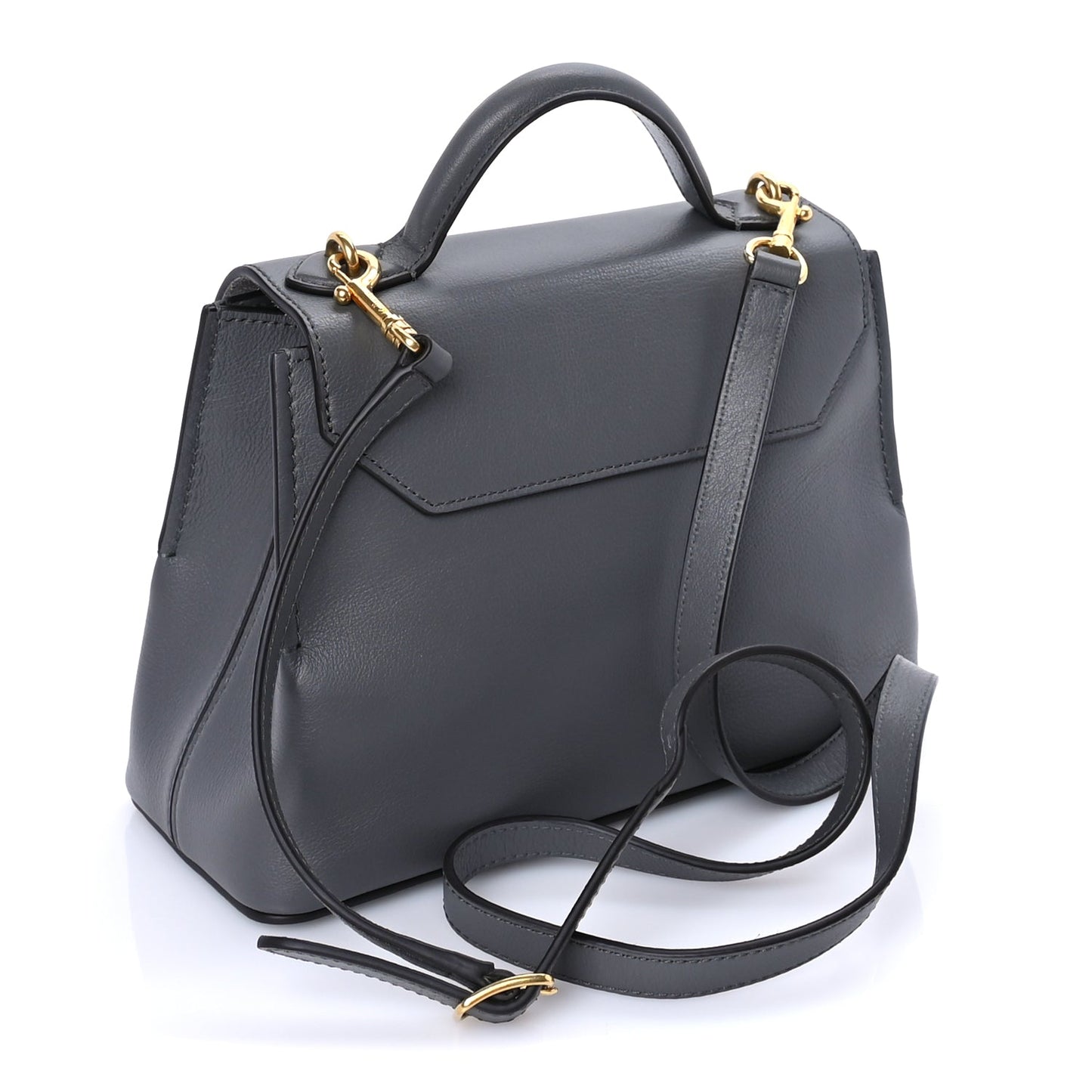 Mulberry Small Classic Grain Calfskin Mini Seaton Grey