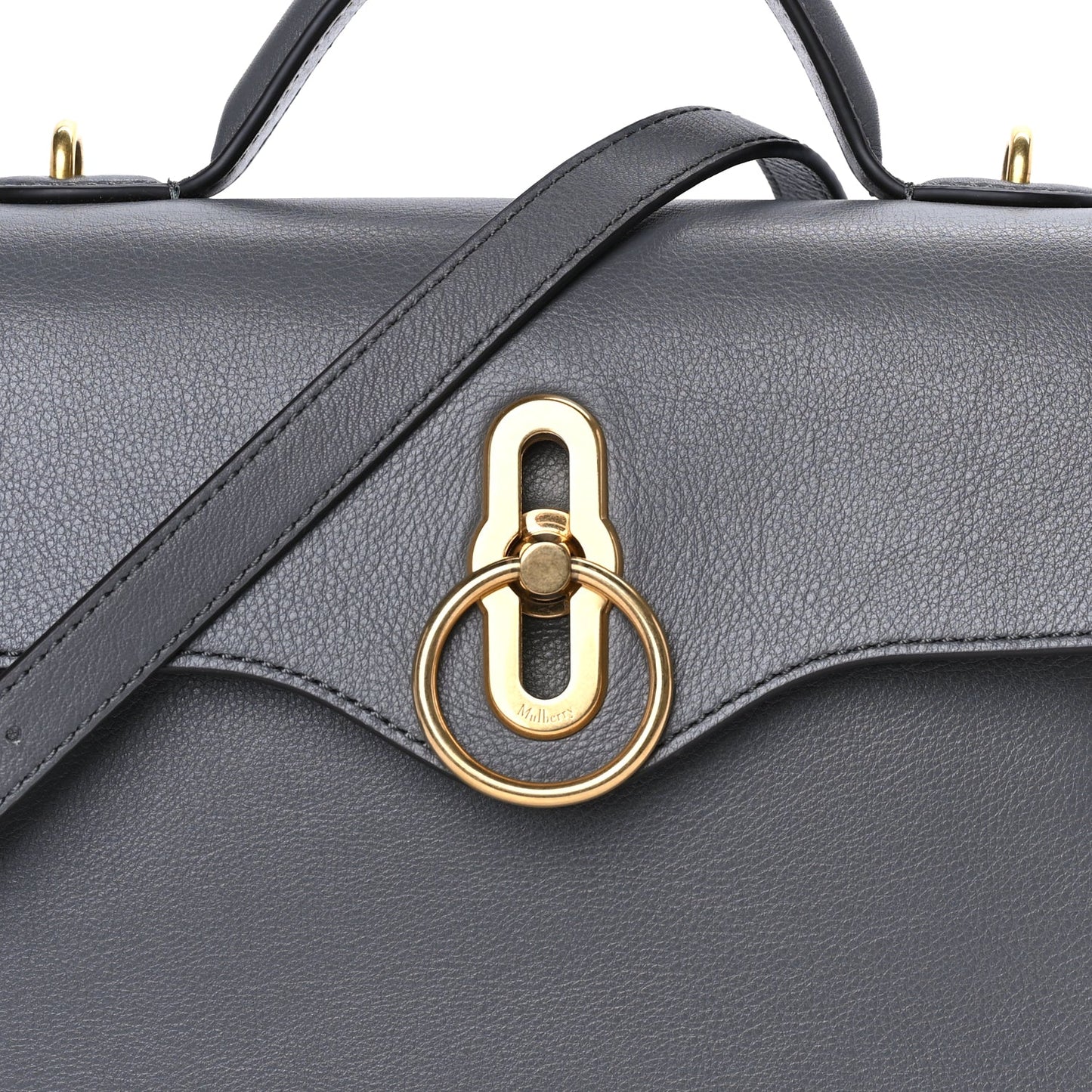 Mulberry Small Classic Grain Calfskin Mini Seaton Grey