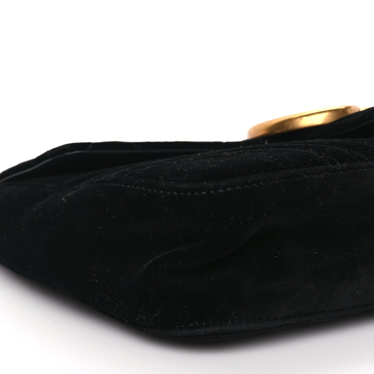 Gucci Velvet Matelasse Medium GG Marmont Shoulder Bag Black